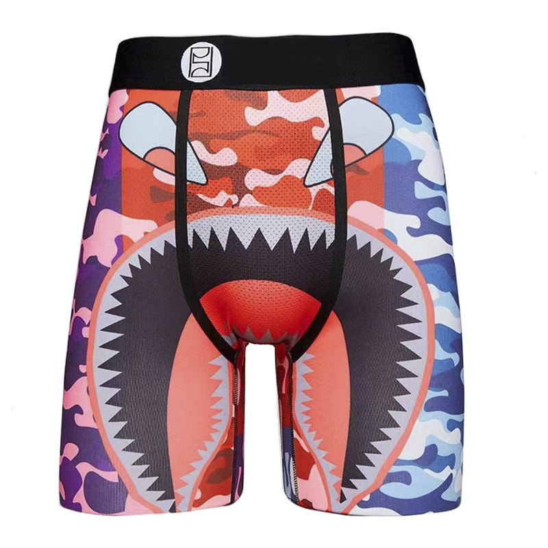 Picture of Men's Underwear Cartoon Print Men's Quick-Drying Boxer Briefs Sports Underwear Fitness Extended Underwear Men's Wholesale