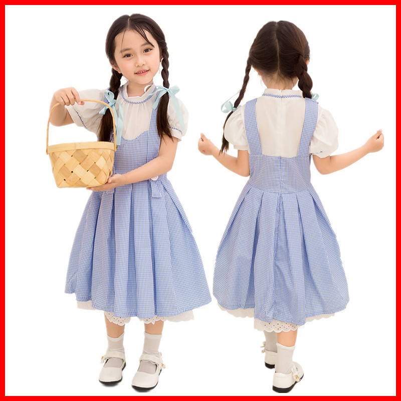 European and American children's dress maid maid uniform pastoral blue Halloween COS 61 Game clothes wholesale
