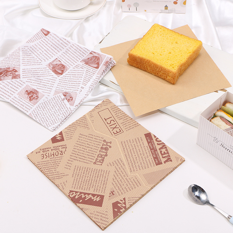 Picture of Square 18cm Coated Oil-proof Paper Hamburger Box Cushion Paper Lunch Cake Oil-proof Paper Sandwich Wrapping Paper