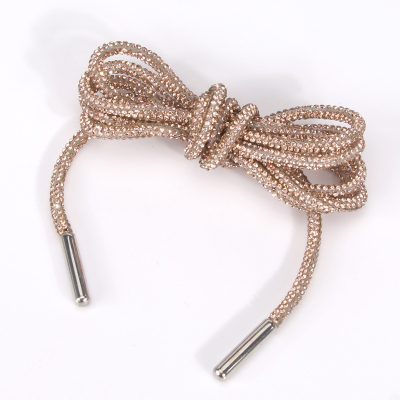 Round Full Diamond Shoelaces Fashionable Distinctive White Crystal Diamond Shoelaces Rhinestone Rope Costal Hat with Rhinestone Rope Shoelaces