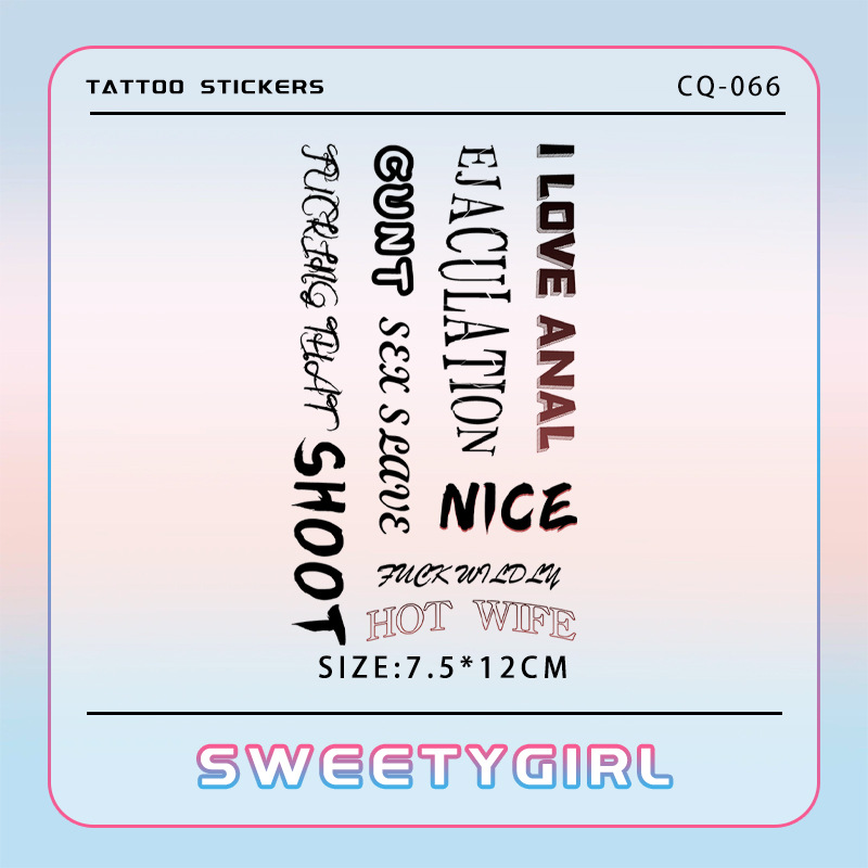 Color tattoo stickers personalized English ins wind waterproof long-lasting washable stickers unisex arm tattoo stickers