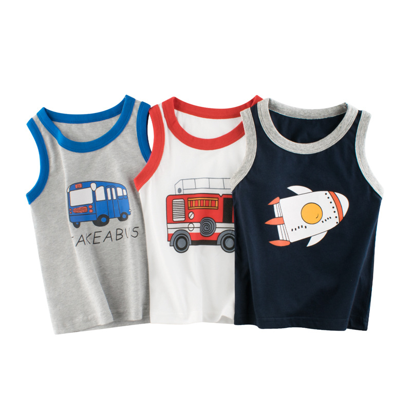 Picture of 2025 Summer Children's Clothing New Korean Style Boys' Sleeveless Tops Wholesale 27Kids Baby Clothes Vest Thin Section