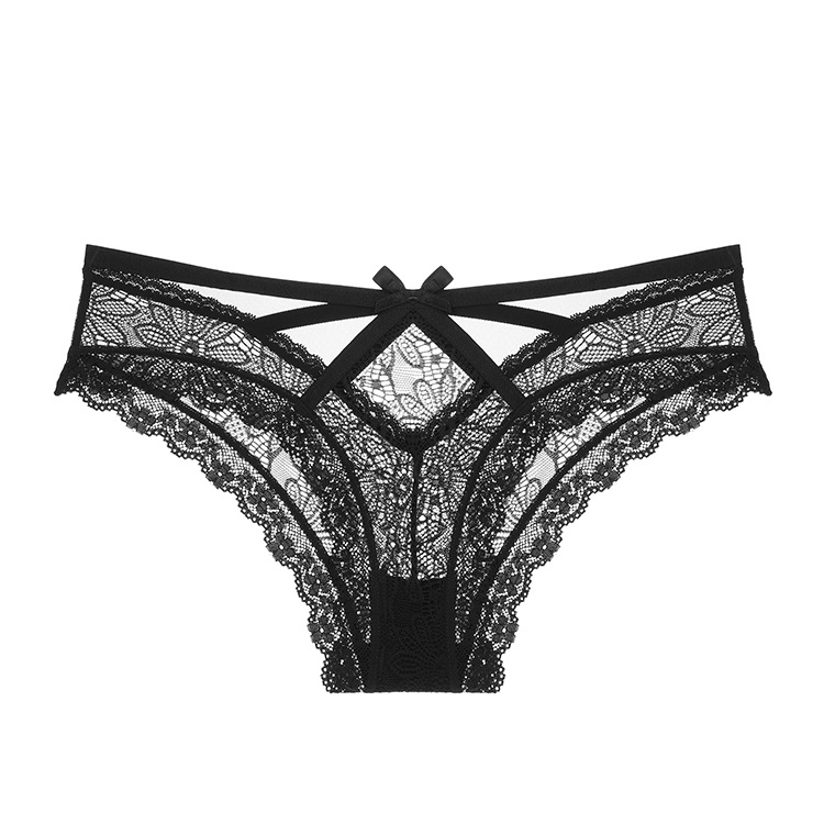 Picture of French Style Sexy Bow Romantic Lace Ultra-thin Breathable Comfortable Women's Low Waist Briefs
