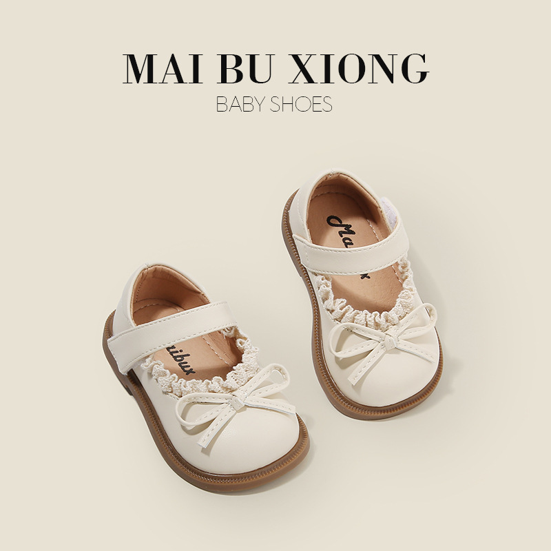 Maibu Bear Baby Female Shoes Temperament Toddler Shoes Spring and Autumn Children's Leather Shoes Girls Princess Shoes Single Korean Style
