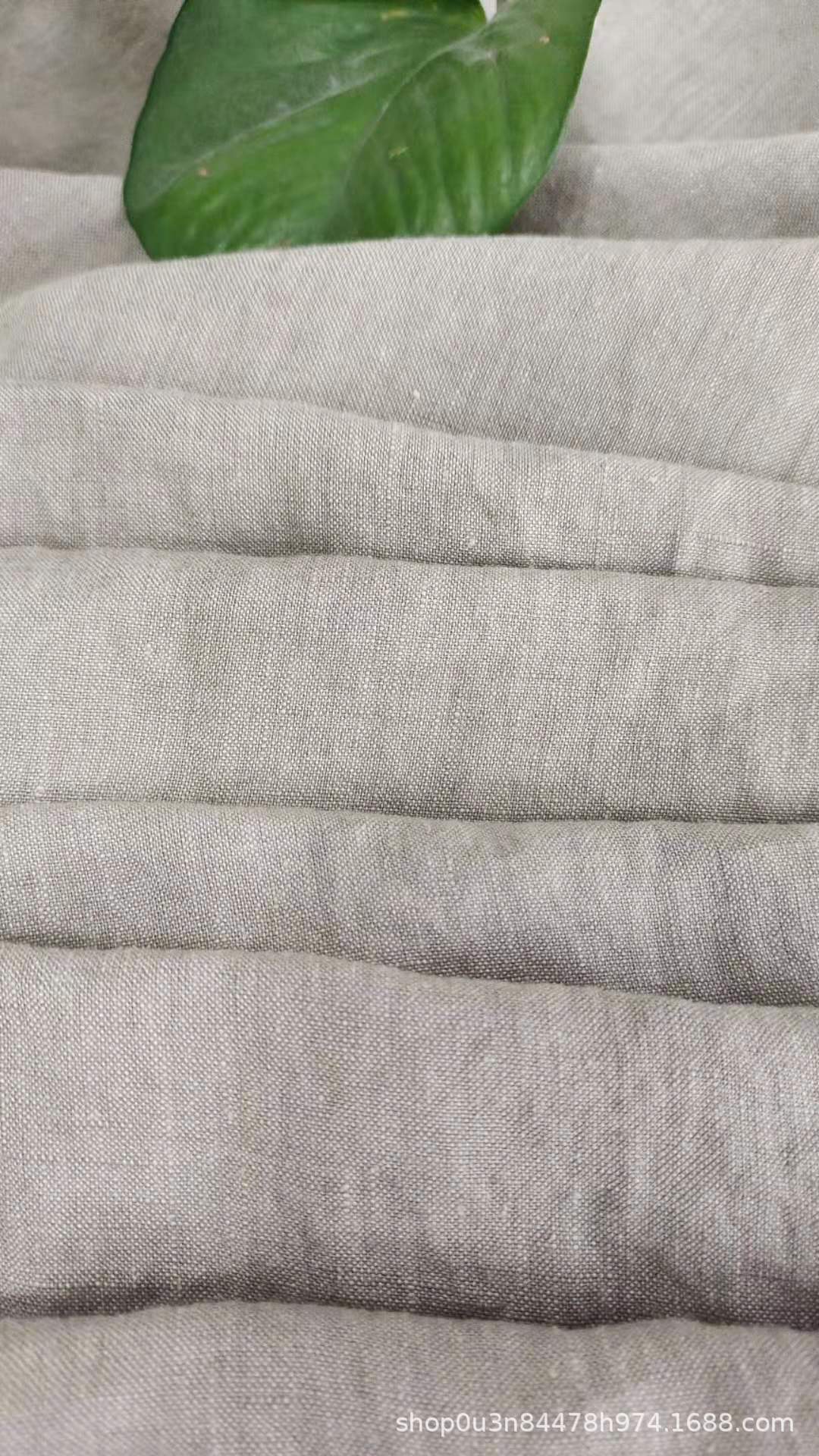 Pure Linen Yarn-dyed Brown Enzyme Washing Wide Fabric 280CM Sand Washing Fabric Extra Wide Spot Fabric
