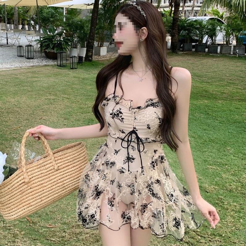Siaman Swimsuit Elegant Slimming Internet Popular New Style Hot Girl Korean Style Instagram Style Sling Skirt Swimsuit Women's Belly Covering