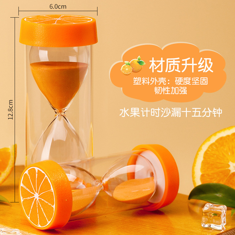 Picture of Glass Transparent Timer Creative Decompression Home Living Room Desktop Decoration Fruit Hourglass Sand Bottle Decoration Supplies