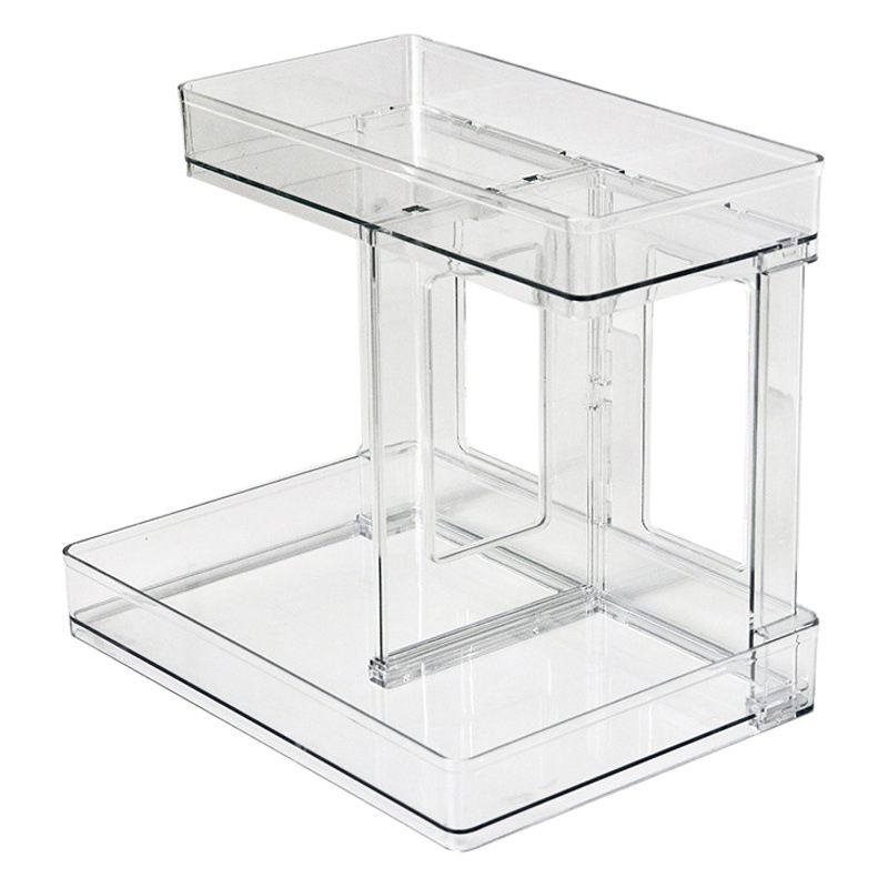 ins style desktop transparent double-layer storage rack bathroom transparent storage rack desktop cosmetics storage rack