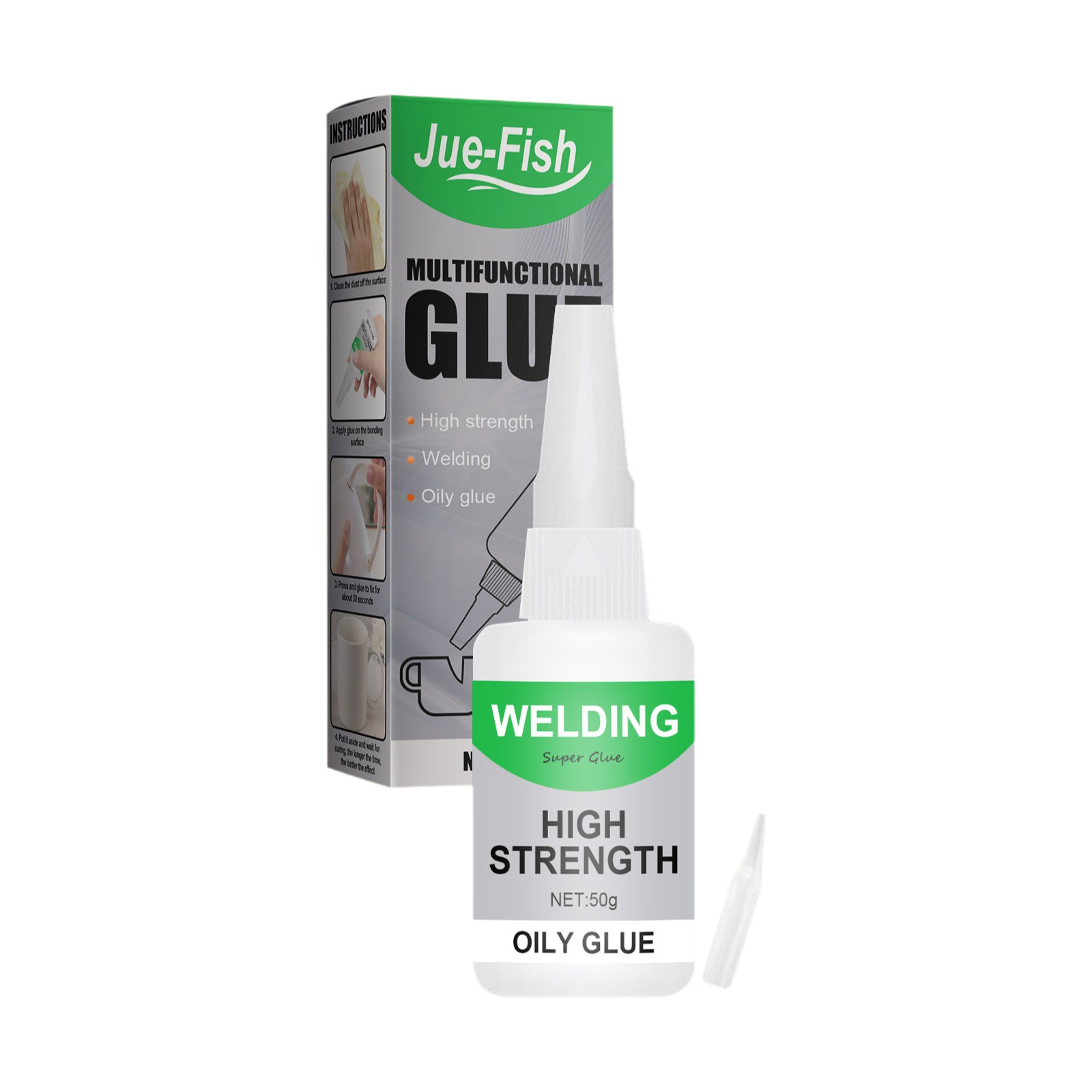 Jue-Fish multi-functional glue Wood Glass Ceramic special transparent universal glue quick-drying glue waterproof