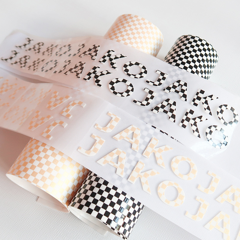 Plaid Heat Transfer Film Garment Hot Stamping Carving Film Black and White Mosaic Plaid Stereo Silicone Hot Stamping Film