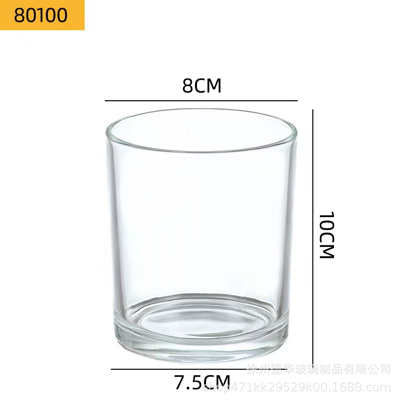 Picture of Transparent candle cup glass jar bedroom romantic Candlestick cup color frosted glass container aromatherapy empty cup with lid