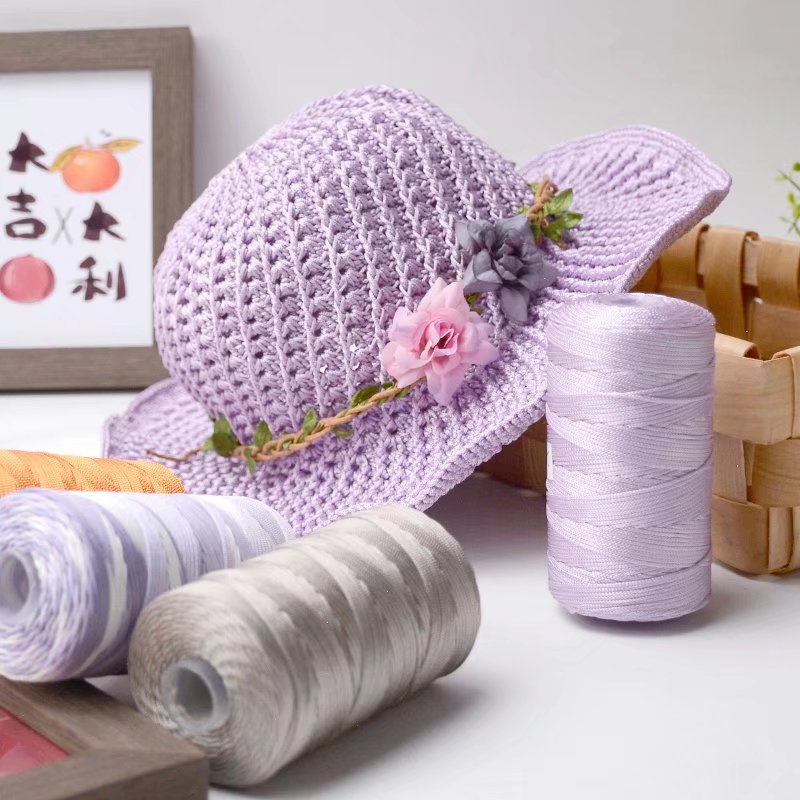 Thin Light Ice Silk thread mercerized cotton hemp thread hand-woven summer hat slippers cushion DIY material bag thread