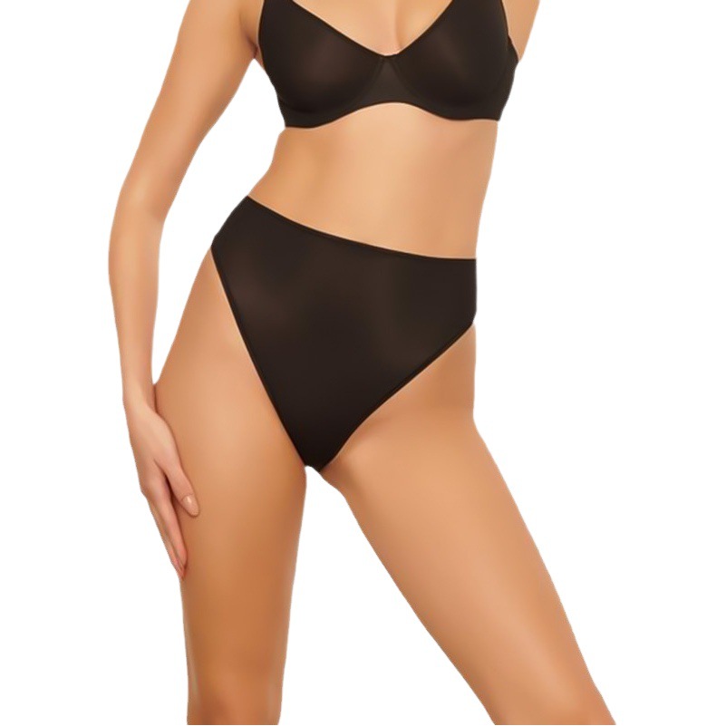 plus size Panties Women's Cotton Half Hip High Waist Solid Color High Split Sexy Ladies Briefs Comfortable Support for Hair