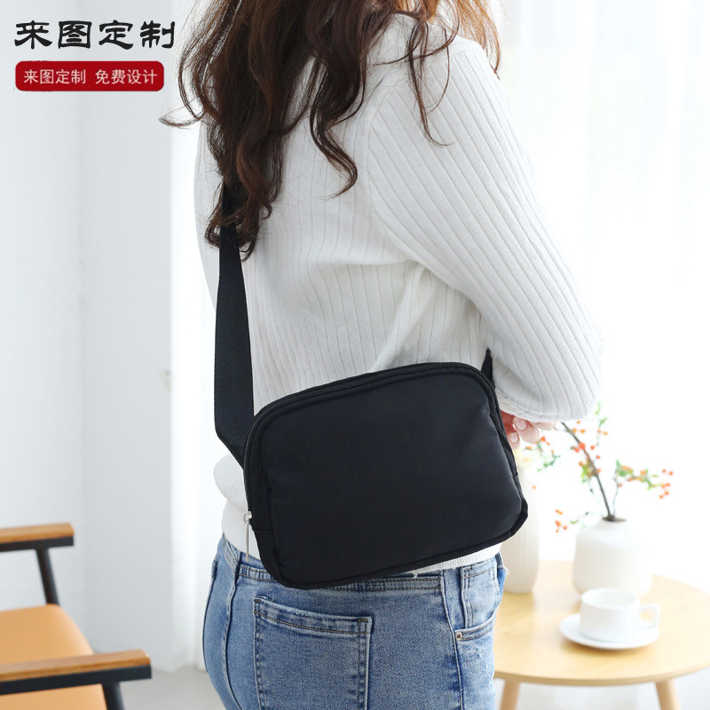 Cross-border nylon sports chest bag women's running travel waist bag can add logo pattern outdoor activities waterproof mobile phone bag