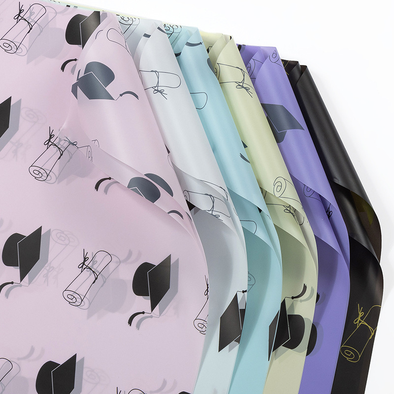 Picture of Graduation season waterproof bow book flower wrapping paper college entrance examination doctor hat bouquet wrapping paper gift flower paper 1