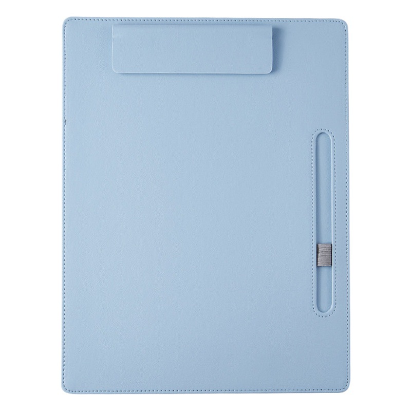 A4 leather signature clip business meeting clip writing pad manager signature board clip folder board can print LOGO