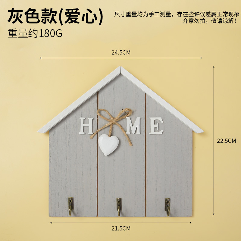 Picture of Entrance door key hook storage living room home wooden wall creative hallway ornaments pastoral decoration wall hanging