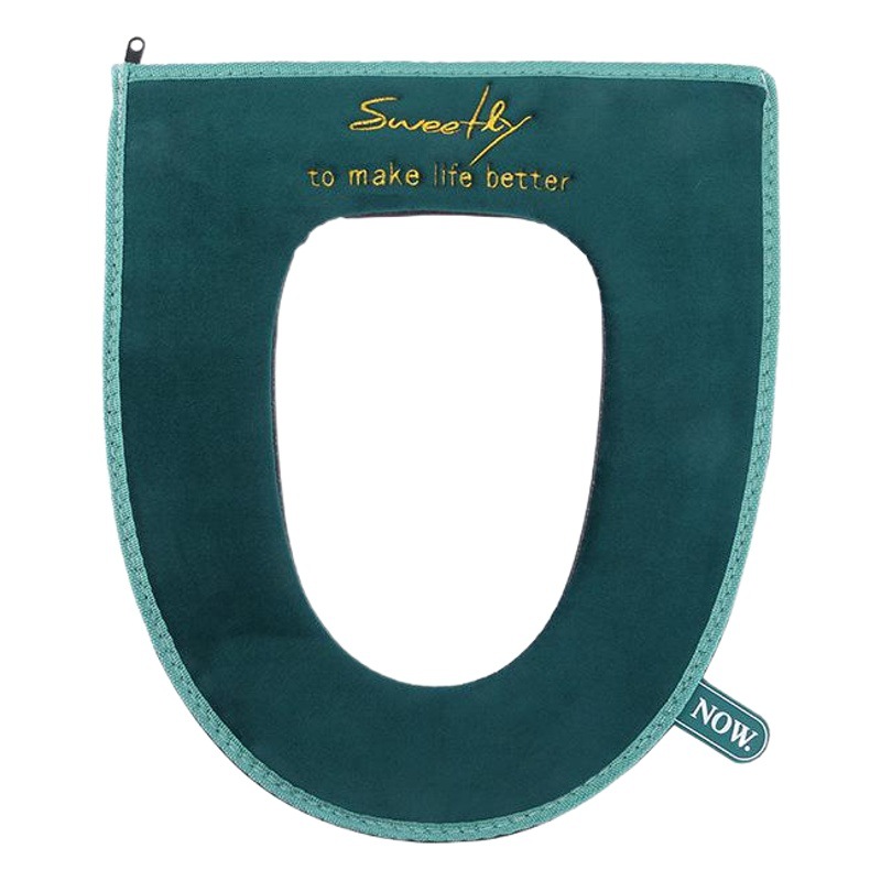 Household Toilet Cushion Thickened Winter Zipper with Portable Toilet Cover o-type Warm Toilet Cover Toilet Cushion