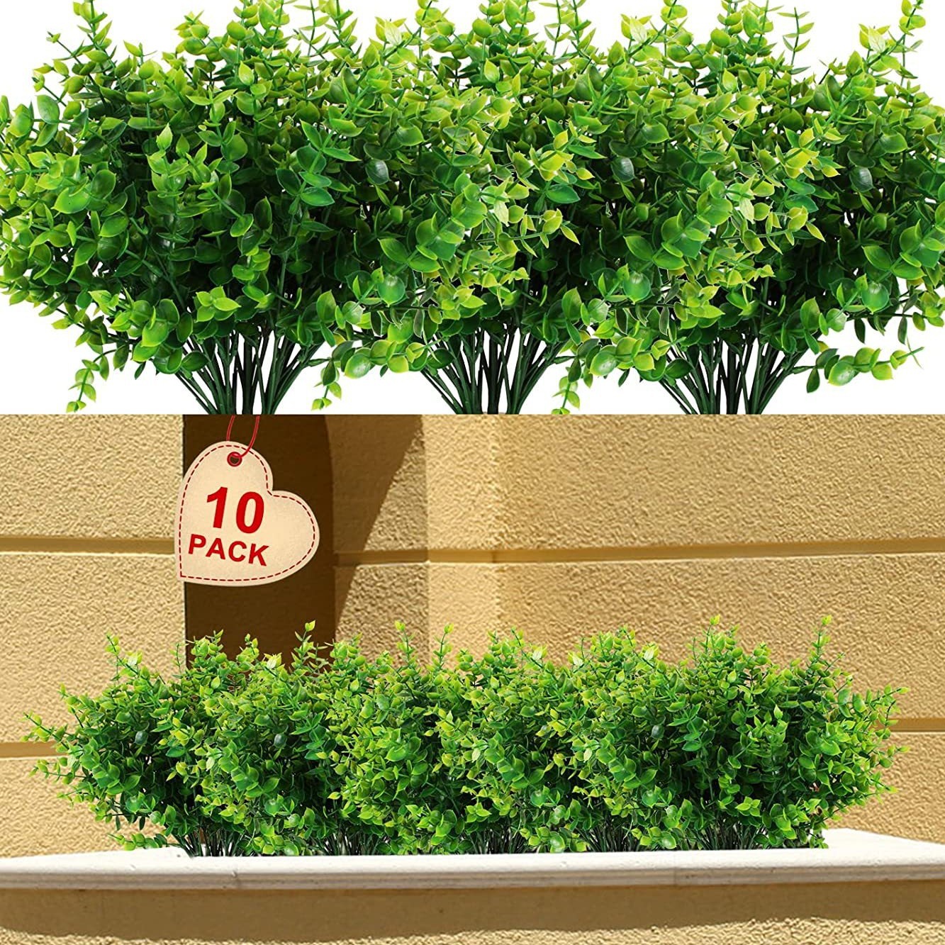 Picture of Cross-border artificial green plant 7 fork plastic flower spring grass rosemary stem Persian Fern eucalyptus inside and outside decorative partition plug