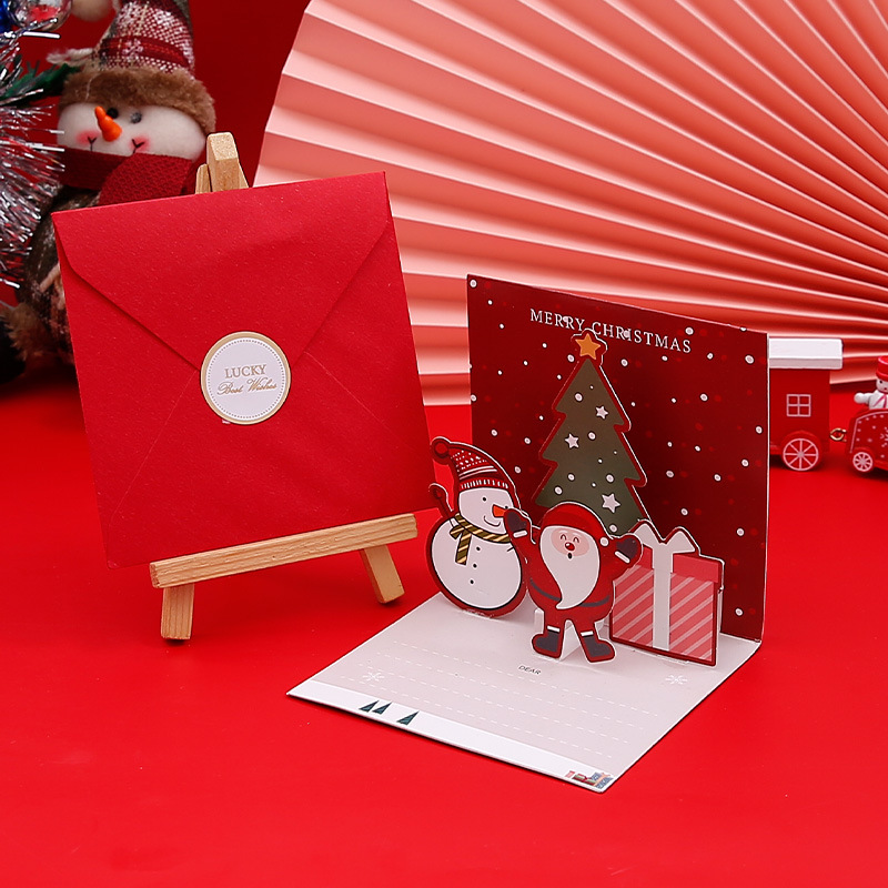 Picture of Amazon Stereo Christmas Greeting Card Creative Christmas Eve Message Holiday Card Gift Folding Card Set