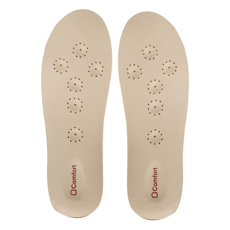 Latex Genuine Leather Insole Soft Sole Comfortable Breathable Sweat-Absorbent Deodorant Thickeneded Sports Shock-Absorbing Men's Casual Cowhide Full Cushion