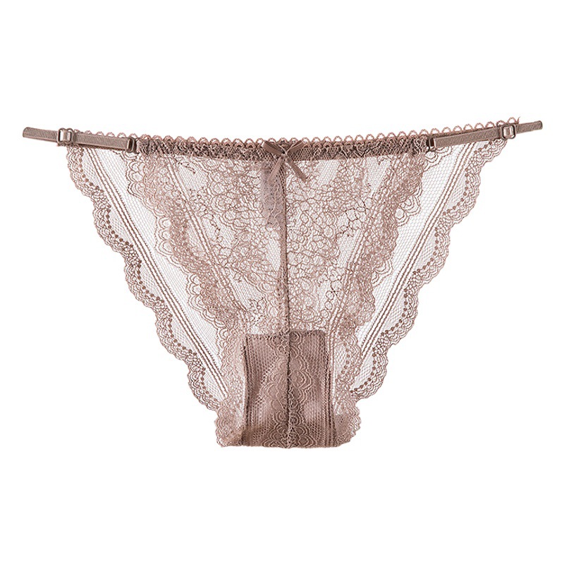 New European and American Lace Underwear Fashion Soft Transparent Lace Sexy Temptation Comfortable Cotton Low Waist Girls' Underwear