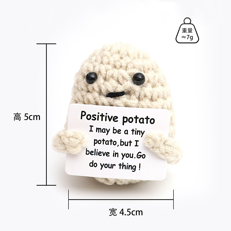 Picture of Cross-Border Hot-Selling Wool Crochet Positive Energy Potato Knitted Wool Cucumber Positive Energy Wool Crocheted Doll Finished Product