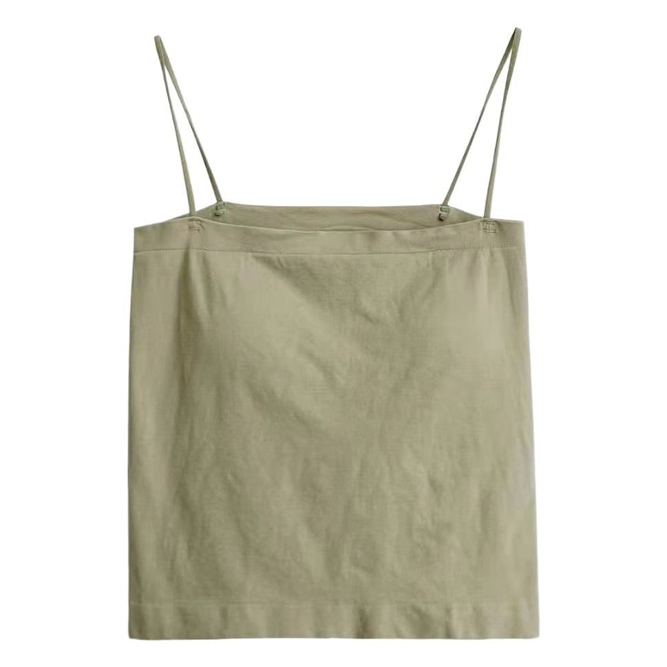Cross-border camisole women's long outer wear flat shoulder tube top with integrated chest pad beauty back underwear wholesale