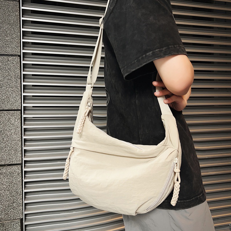 Japanese Style Ins Style Ruiying All-match Canvas Bag Crossbody Bag Large Capacity Dumpling Bag for Female College Students Commuting in Class