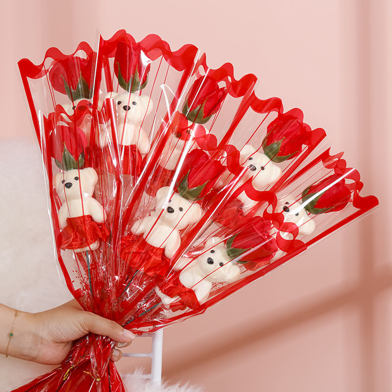 Picture of Valentine's Day to Send Teachers to School Season Gift Simulation Bear Soap Flower Rose Bouquet to Send Girlfriend to Push Gift