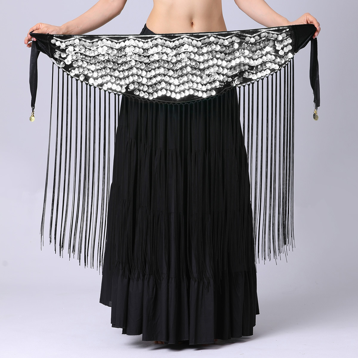 Picture of Wavy long tassel waist chain, belly dance waist chain, belly dance waist ornaments, dynamic belly dance waist chain Y1027