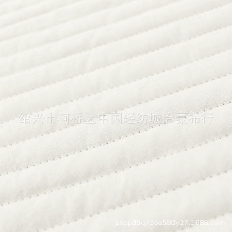 Picture of Wholesale White Double-Sided Pure Cotton Horizontal Strip Linear Children's Mattress Fabric Large Capacity Baby Mommy Bag Quilted Fabric