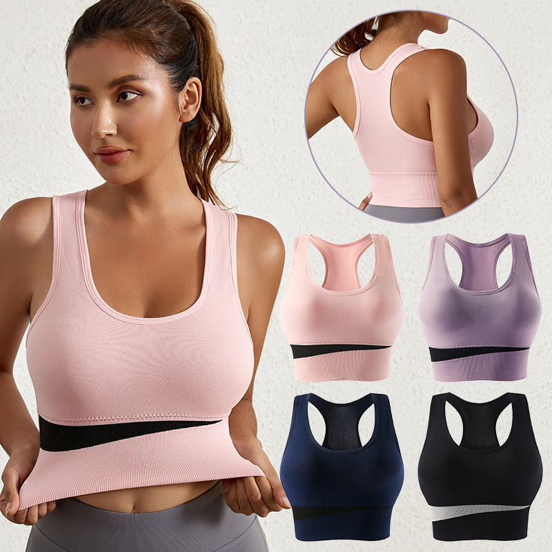 Sports Bra for Women with Big Breasts, Running, Shock-Proof Push-Up, Wire-Free Sports Bra, Large Size Fitness Yoga Vest