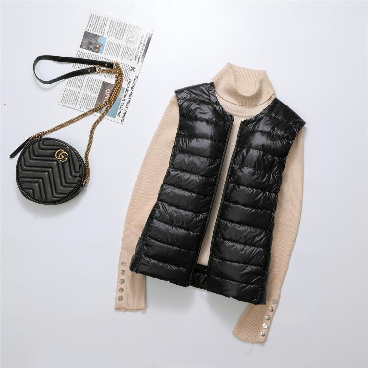 Picture of Plus Size 100kg Plus Size Plus Size Light down Jacket Collarless down Vest Women's Vest Vest Outer Wear Extra Large