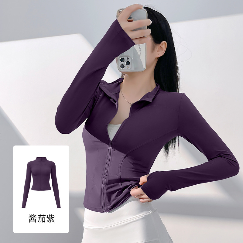 Picture of Juyitang Slim-Fitting Yoga Wear for Outerwear, Slim-Fitting Yoga Wear with Stand Collar, Fitness Running Yoga Sports Jacket for Women