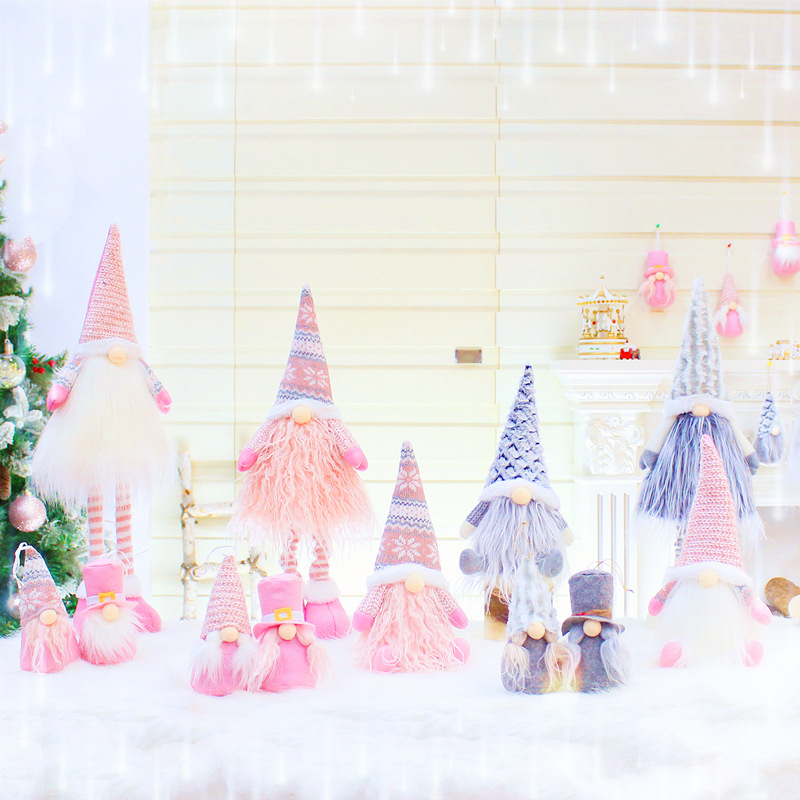 New Christmas Telescopic Rod Faceless Doll Window Decoration Supplies Dwarf Doll Gnome Christmas Decoration Supplies