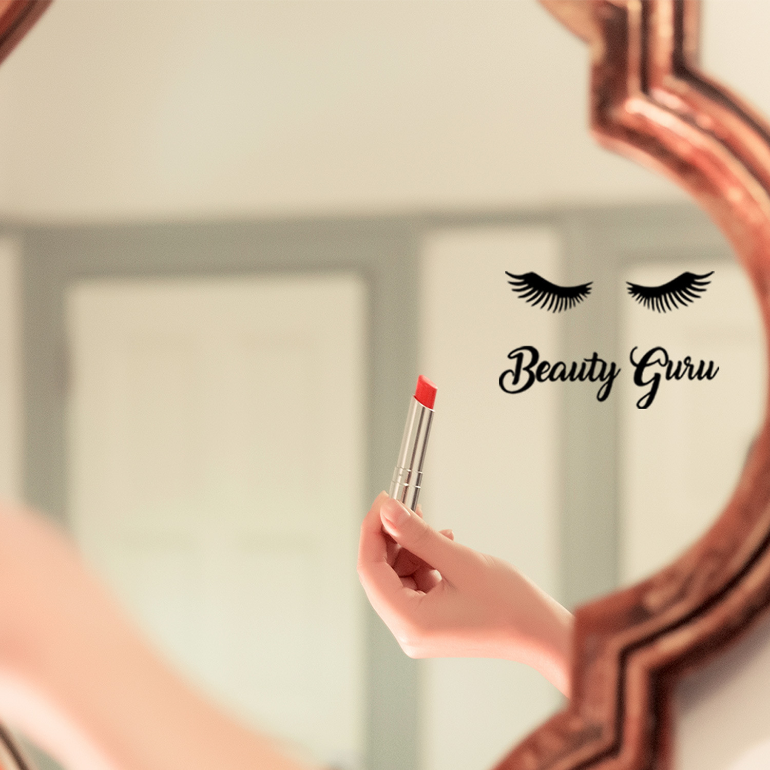 Carved beauty guru eyelashes cross-border removable personality wall stickers living room bedroom sofa background MU3822