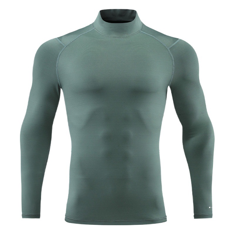 Men's Fitness Training sports tights Amazon stand collar reflective stripe multi-color sweat-wicking quick-drying clothes long-sleeved T-shirt