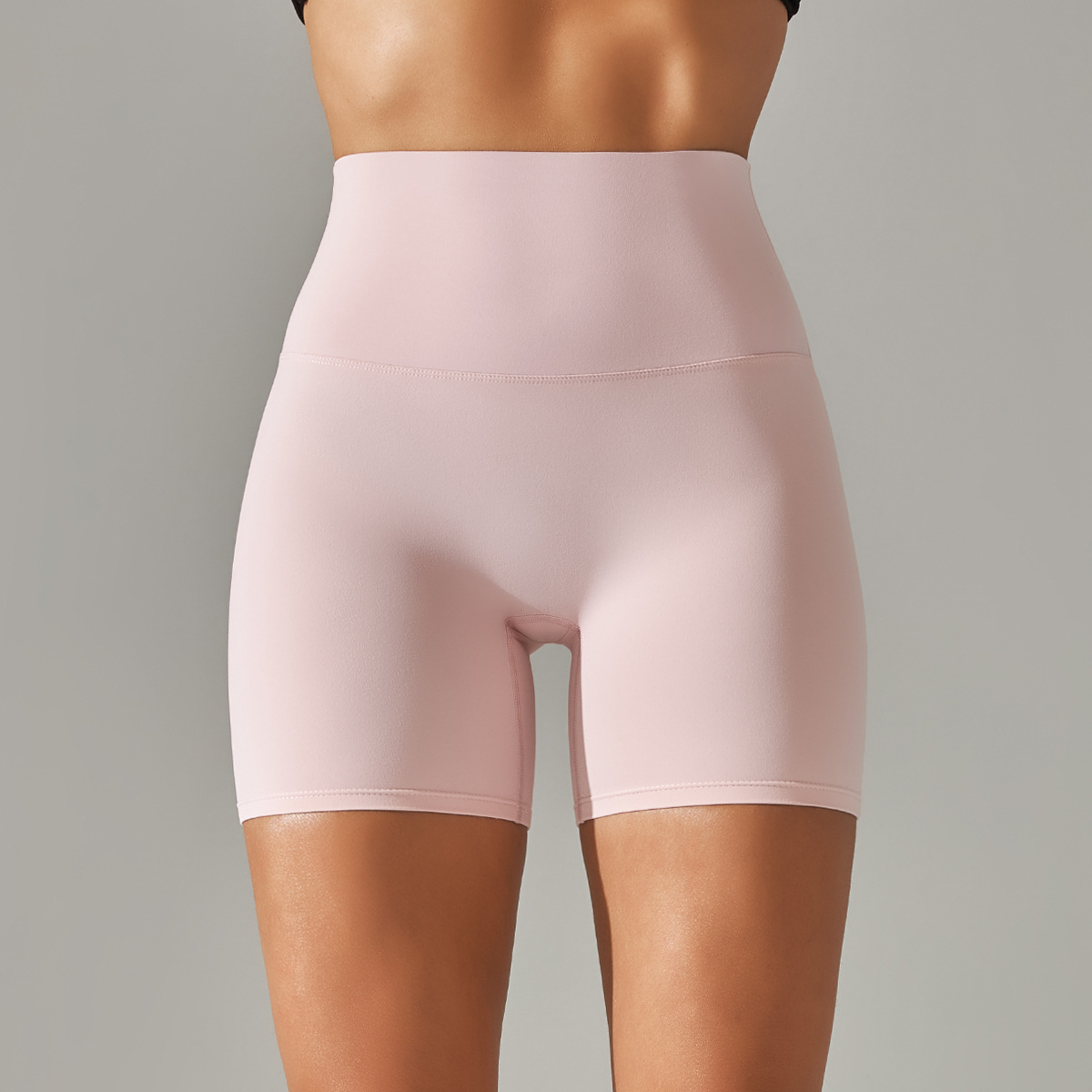 Picture of Spring and Summer New Solid Color Yoga Shorts Double-Sided Brushed Tight-Fitting High-Waist Elastic Sports Fitness Three-Point Yoga Pants for Women