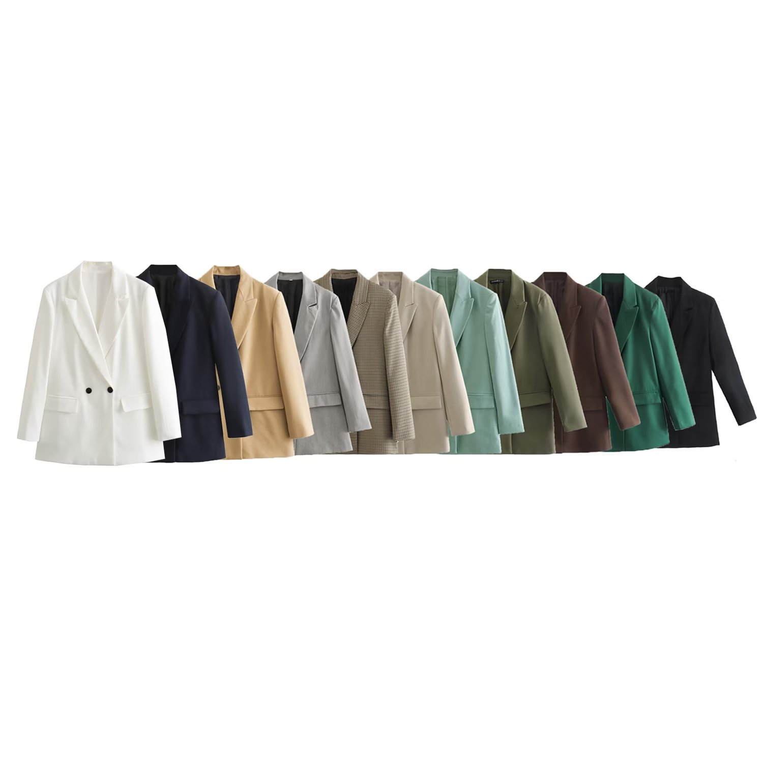 Picture of Fall 2023 new European and American cross-border Women's urban casual solid color straight loose double-breasted suit jacket