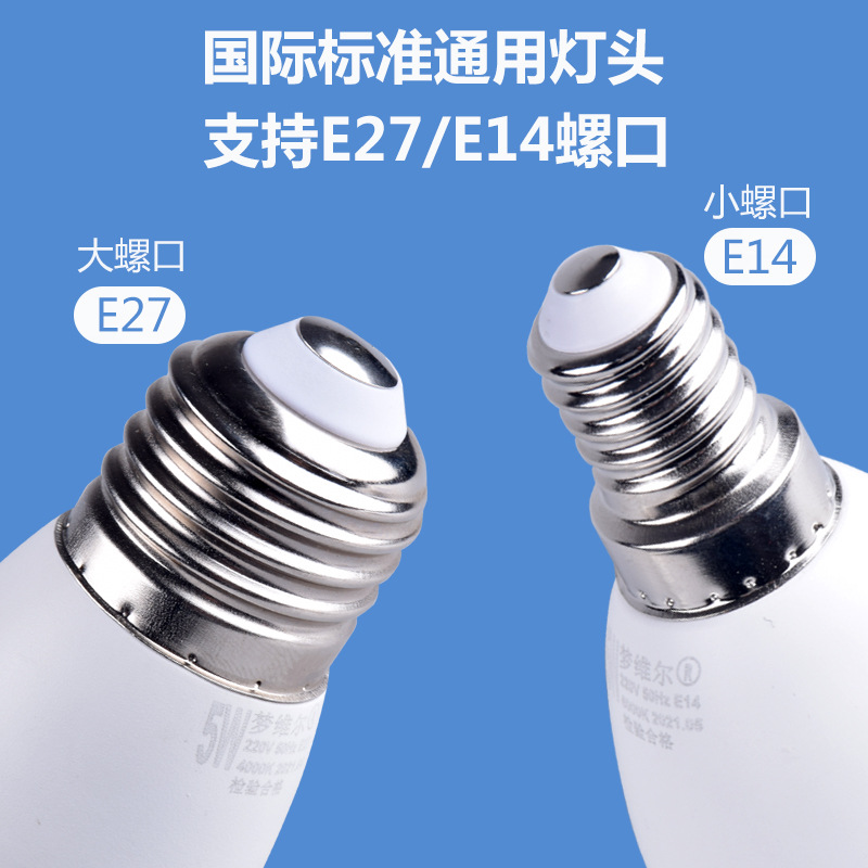 Picture of Wholesale LED bulb cylindrical super bright screw e27 E14 b22 household energy-saving white light warm white light source lighting lamp