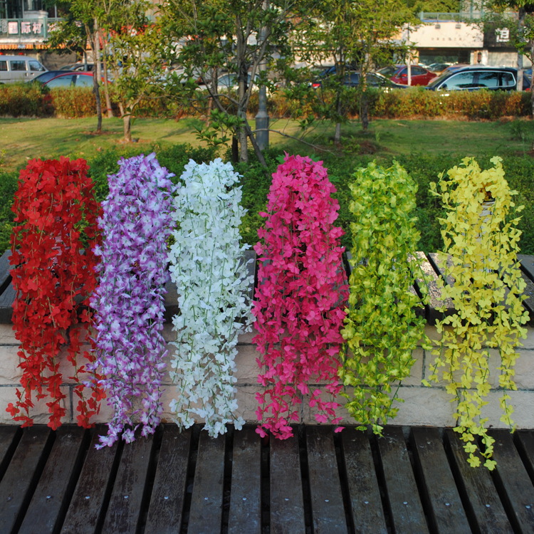 Factory simulation wall hanging small flower cross-border Amazon simulation wall hanging basket wedding home decoration ceiling flower
