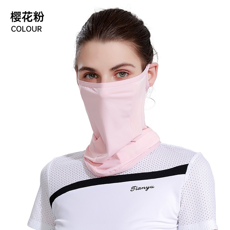 Picture of Summer Outdoor Riding Sunscreen Mask Women's Neck Protection Sunshade Anti-ultraviolet Ice Silk Cold Ear Hanging Mask XTJ27