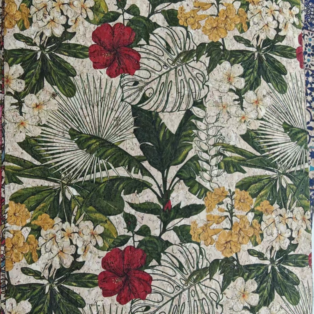 Natural cork fabric, vintage printed cork leather, luggage, handbags, artificial leather, and wholesale cork fabric