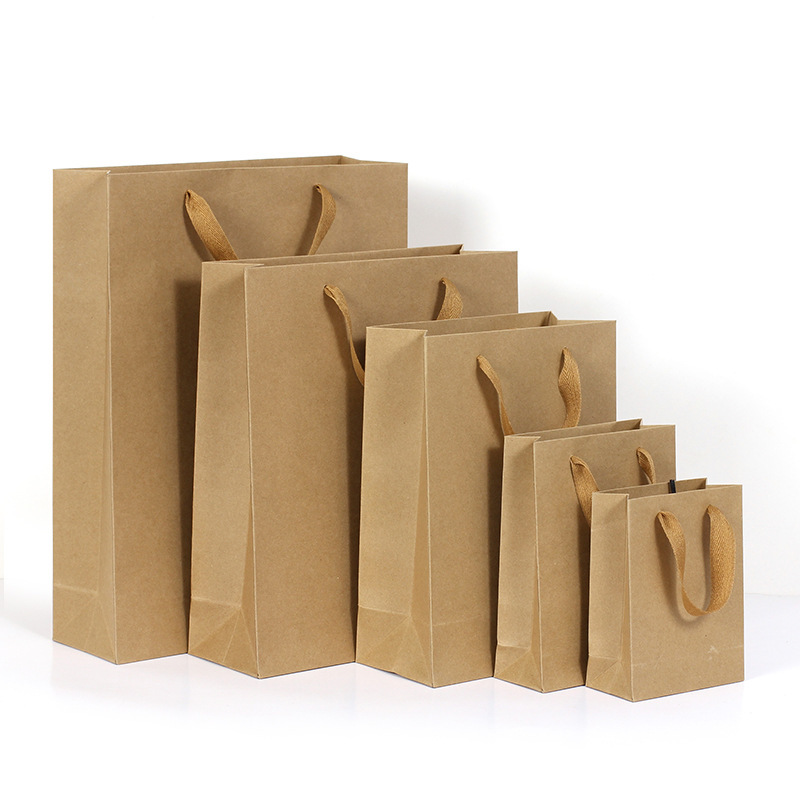 High-Looking Paper Handbags, Kraft Paper Bags, Gift Bags, Clothing Store Clothes Handbags, Printed Logos, Large Quantities in Stock