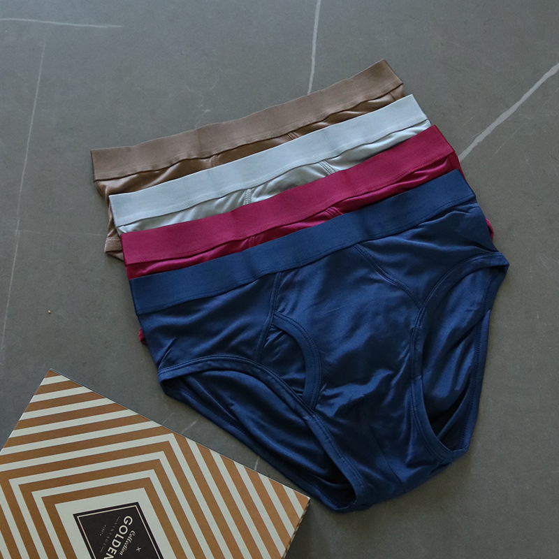 Picture of Tangge natural mulberry silk heavy fine men's knitted silk underwear briefs briefs shorts breathable and comfortable