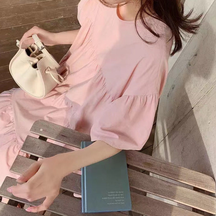 Picture of plus size Women's Summer Dress Summer Long Skirt Korean European and American Style Summer chubby girl Fashion plus size dress Women's plus size