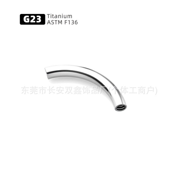 Picture of G23 Titanium Alloy Internally Threaded Curved Barbell Lip Stud Ear Stud F136 Titanium Internally Threaded Eyebrow Stud Ear Cartilage Stud Piercing Jewelry Accessories