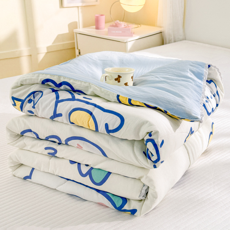Picture of Class A Maternal and Infant Grade Summer Quilt Lace Summer Cool Quilt Summer Air-conditioning Quilt Double Washed Cotton Quilt Core Children's Thin Quilt Ins