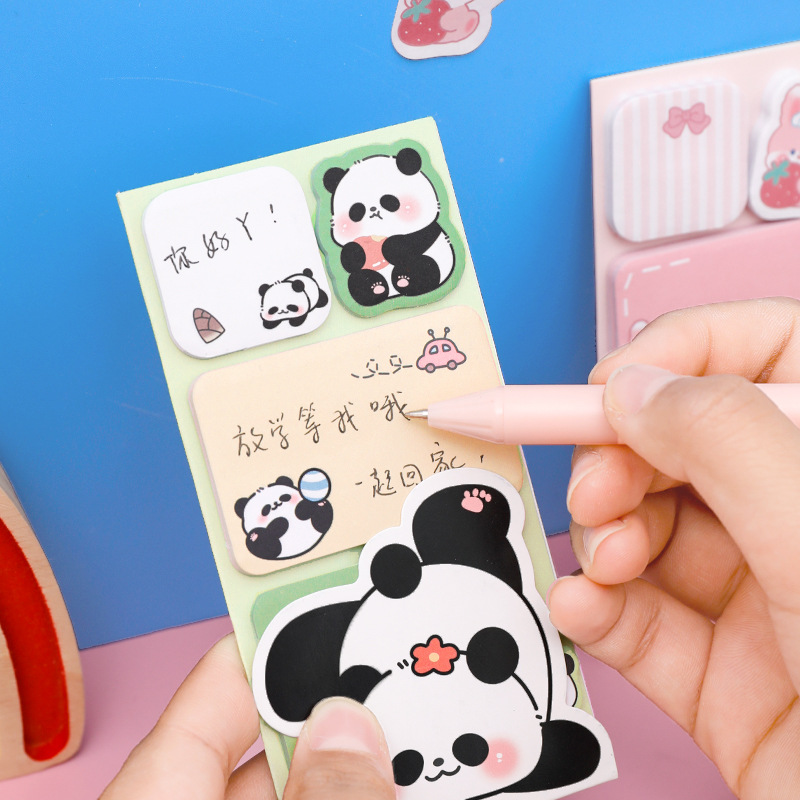 Picture of High-Looking Cartoon Animal Combination Sticky Notes Cute Special-Shaped Message Note Paper Student Sticky N Times Sticky Notes